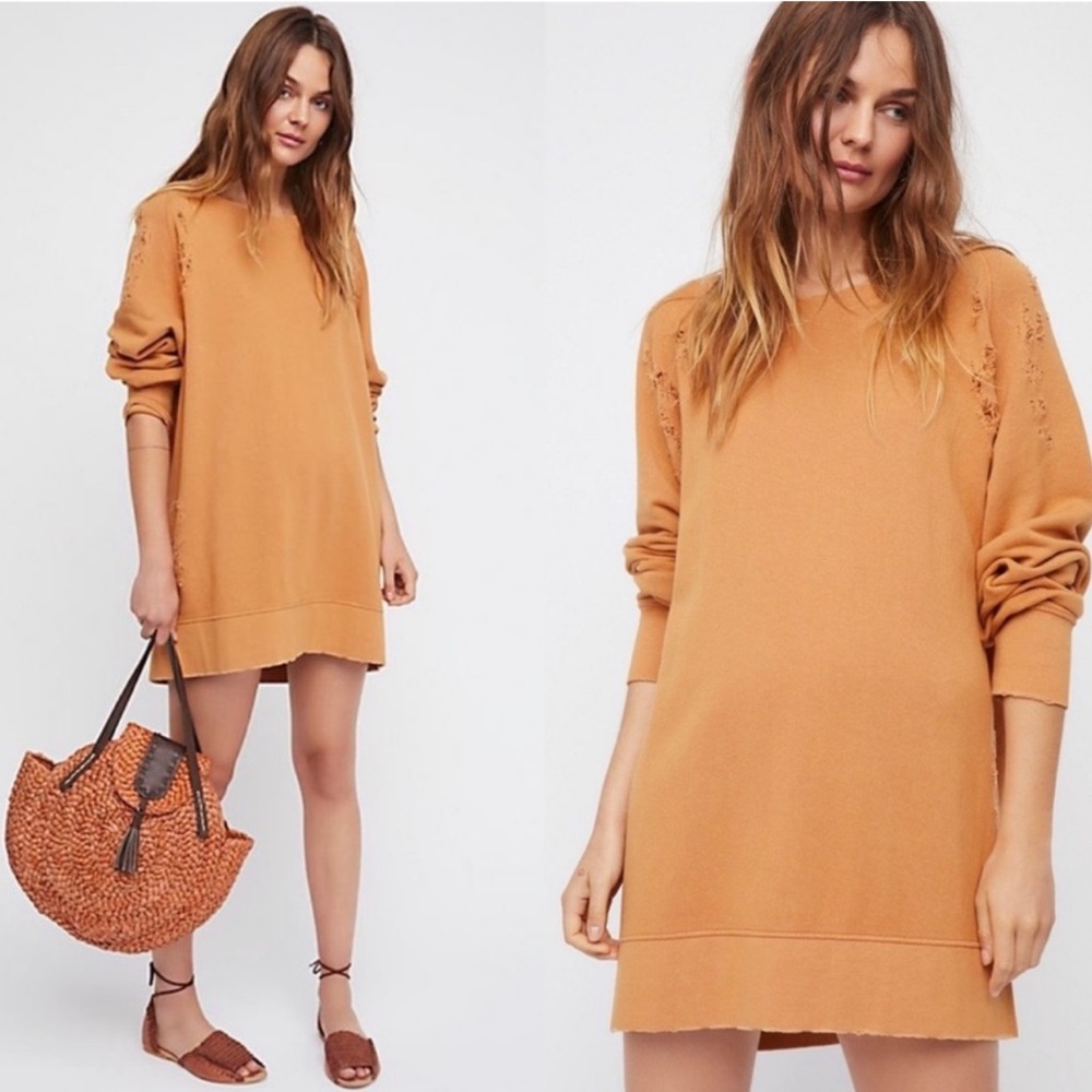 Free People Distressed Sweatshirt Dress - Picture 10 of 12